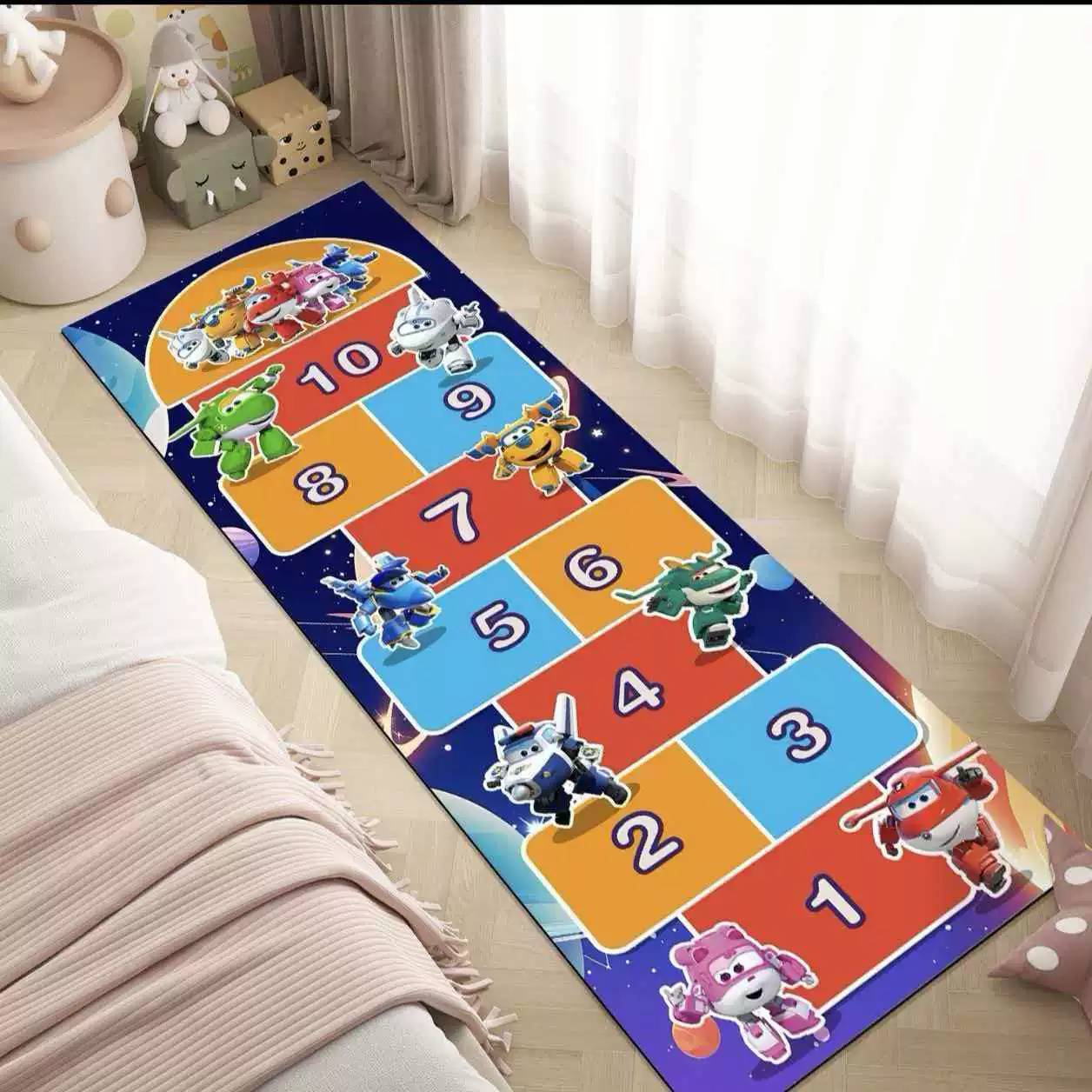 Children's jumping plaid floor mat with fun Paw Patrol theme