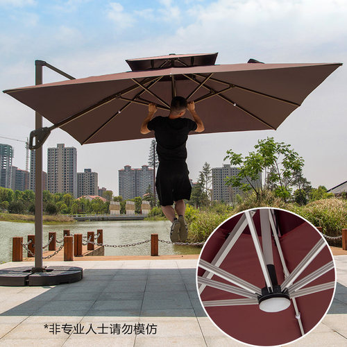 户外遮阳伞庭院伞露台阳台露天摆摊大太阳伞棚别墅花园室外罗马伞 - 图3