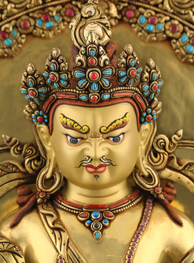 像摆件摆件藏刻黄财尼泊尔手工錾式居家工铜佛供桌精5高1尺神铜像