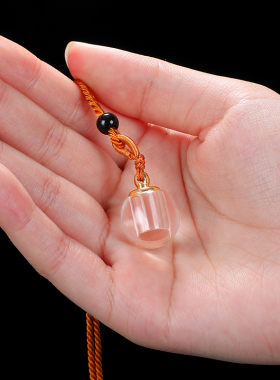 水晶瓶吊坠嘎乌盒透明球形防水可装舍利宝瓶女随身项链挂件噶乌盒