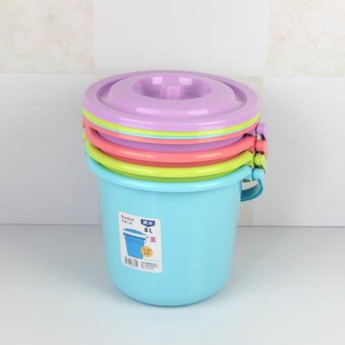 小桶有盖家用手提塑料圆形洗衣桶装水桶胶桶拖把桶小号加厚装轻巧-图3