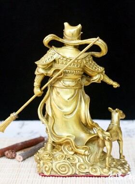 纯铜杨戬二郎真君神像风水工艺品