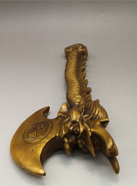 纯铜斧头福字家居装饰摆件