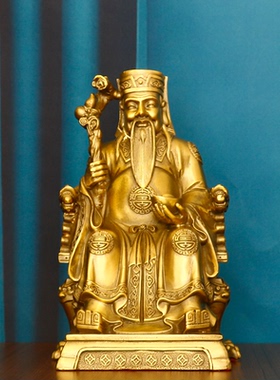 土地公客厅摆件纯铜新中式