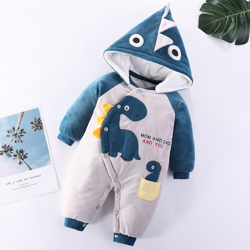 新生连体衣服秋冬套装夹棉保暖哈衣 宝尼熊母婴连身衣/爬服/哈衣