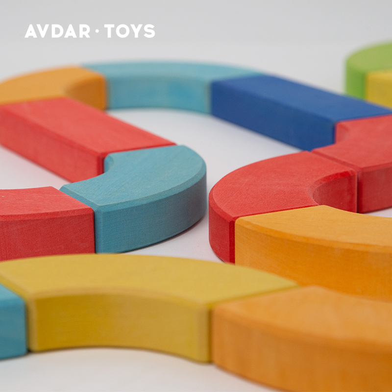 AVDAR 小建筑师系列多块弯块积木 男孩女孩儿童益智玩具早教教具 - 图0