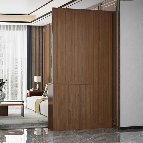 新中式屏风隔断客厅玄关柜入户正对门轻奢进门酒柜简约置物架鞋柜 - 图3