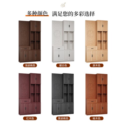 新中式屏风隔断客厅玄关柜入户正对门轻奢进门酒柜简约置物架鞋柜 - 图1