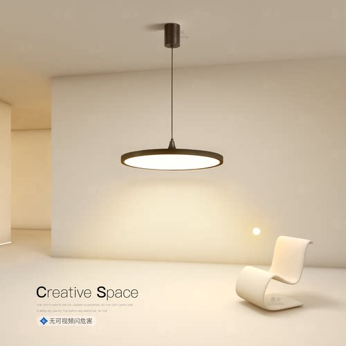 意式极简吊灯升降餐厅灯圆灯卧室书房led灯智能新款简约餐桌灯具 - 图1