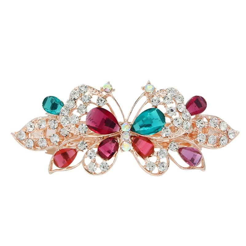 水钻发夹花朵发卡头饰可爱女生夹盘头发夹子后脑勺刘海弹簧顶夹,淘宝优惠券,粉丝福利购,淘宝优惠卷