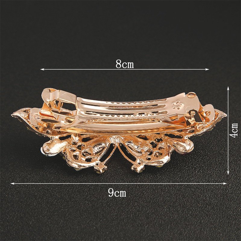 水钻发夹花朵发卡头饰可爱女生夹盘头发夹子后脑勺刘海弹簧顶夹,淘宝优惠券,粉丝福利购,淘宝优惠卷