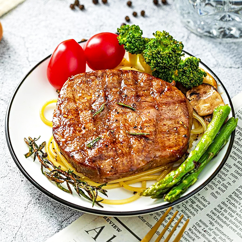 鸿亮牛肉家用冷冻牛排西冷牛肉8片新鲜儿童黑椒家庭眼肉牛扒套餐