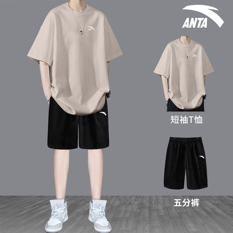 ANTA summer trend matching suit men's short-sleeved shorts