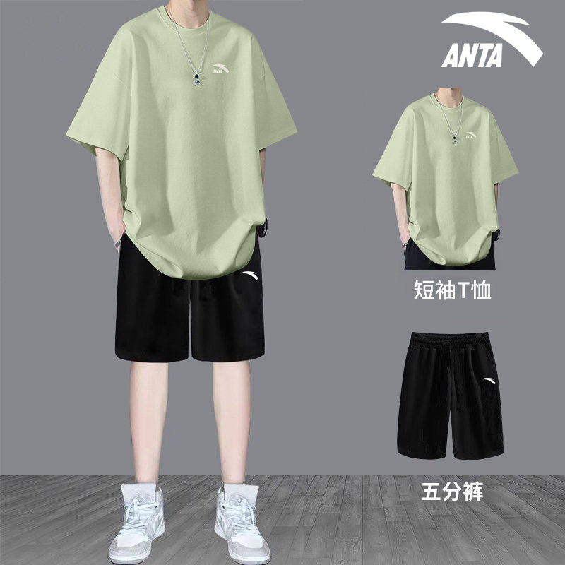 ANTA summer trend matching suit men's short-sleeved shorts