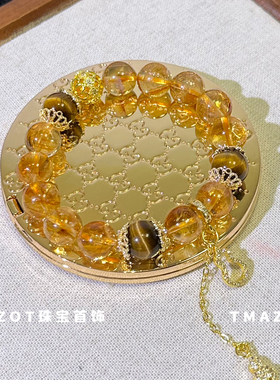 原创设计天然黄水晶手链女招财
