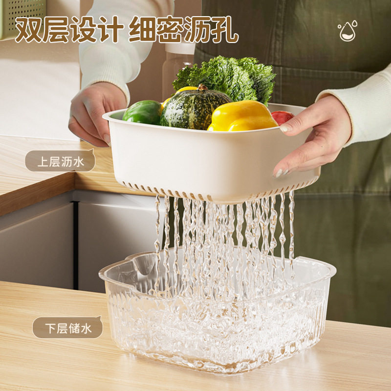 洗菜盆沥水篮厨房家用塑料水果盘客厅茶几水槽滤水菜篓淘洗菜篮子,淘宝优惠券,粉丝福利购,淘宝优惠卷