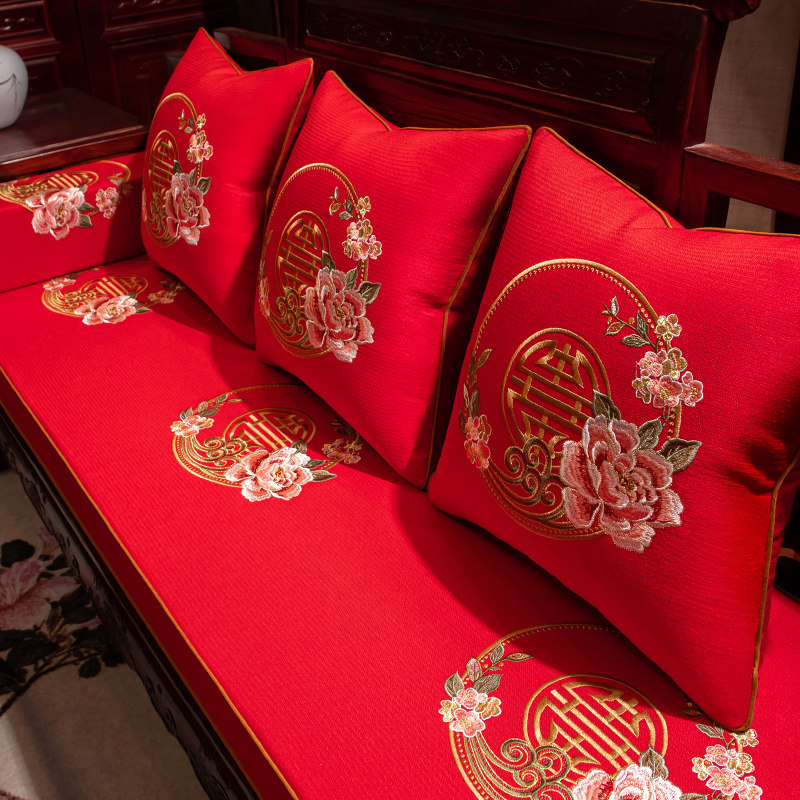 新中式红木沙发坐垫中式实木家具沙发垫高档防滑海绵垫子套罩定制,淘宝优惠券,粉丝福利购,淘宝优惠卷