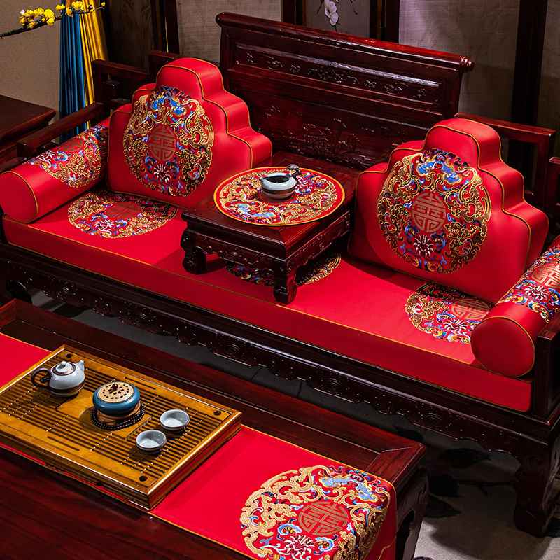 红木沙发坐垫新中式实木家具乳胶沙发垫套罩中式罗汉床五件套定制,淘宝优惠券,粉丝福利购,淘宝优惠卷