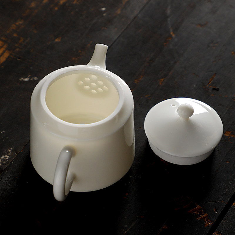 德化陶瓷【单茶壶满210ml纯白亮白】羊脂玉瓷 透明釉 兴悦壶 中容,淘宝优惠券,粉丝福利购,淘宝优惠卷