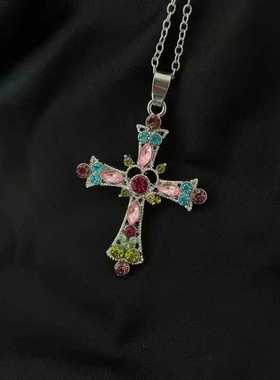 欧美复古十字架项链女  ins小众设计感锁骨链个性百搭y2k吊坠配饰