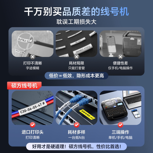 硕方tp70线号机76i号码管打印机蓝牙套管打号机60i打码机电脑便携式66i线号打印机热缩电子打标打字编号自动 - 图0