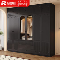 Solid Wood Wardrobe Home Bedroom Modern Minimalist Composition Fa-style Retro New 2023 Bursting closet Closet Containing Cabinet