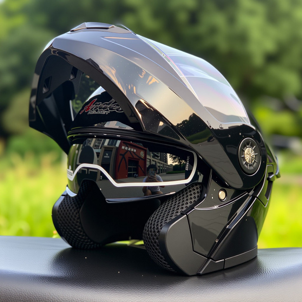 Electric vehicle winter warm full-face helmet