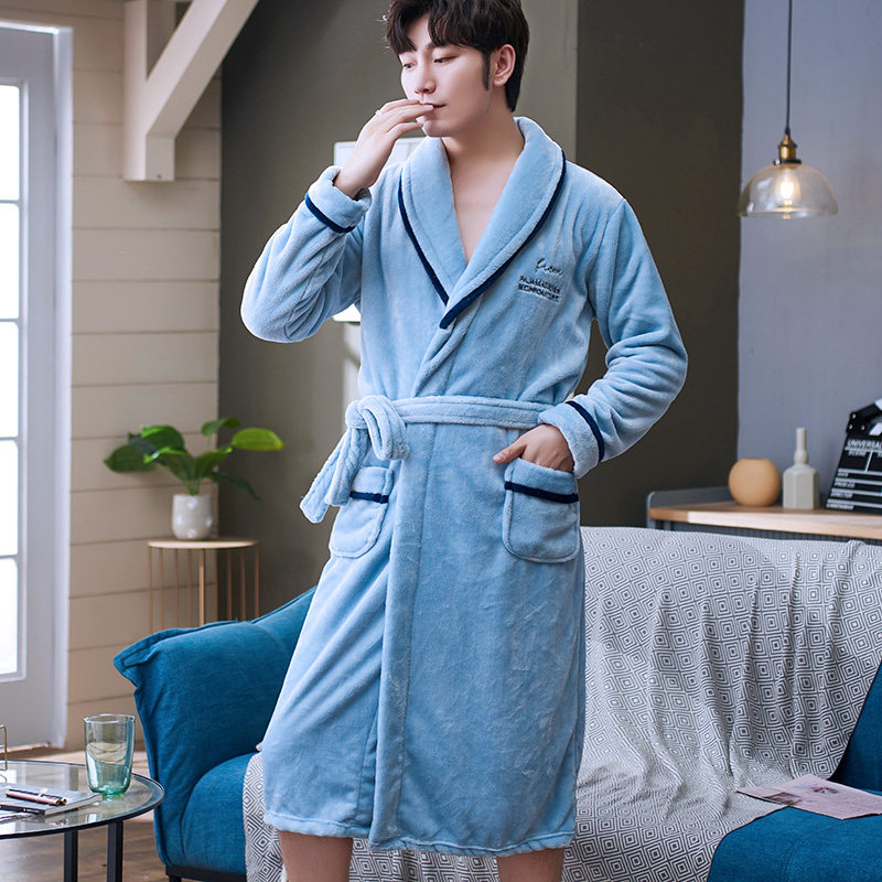 浴袍男珊瑚绒秋冬季晨袍大码加厚睡衣2025年新款睡袍男士法兰绒,淘宝优惠券,粉丝福利购,淘宝优惠卷