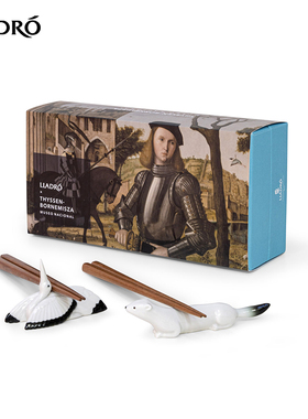 LLADRO雅致 提森博物馆系列 白鼬与仙鹤 筷架托勺垫酒店餐厅摆台