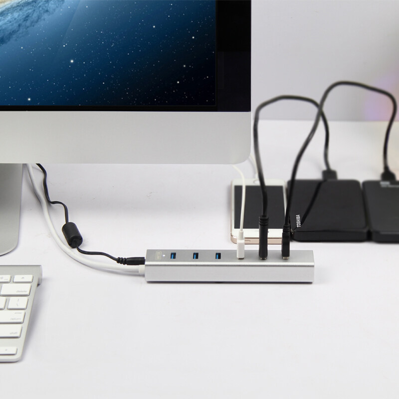 UNITEK USB3.0 splitter high-speed expansion 7-port HUB with 5V4A power supply Y-3090BSL