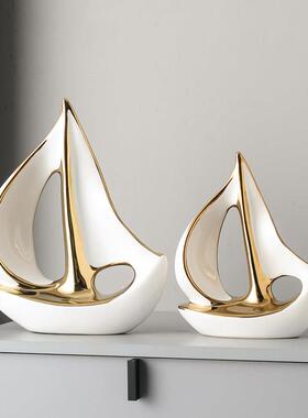 一帆风顺帆船摆件客厅玄关艺术品电视柜酒柜轻奢高档办公室装饰品