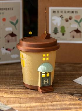 阿楹 治愈咖啡杯小夜灯摆件茶桌柜工位创意周边插香氛围实用礼物