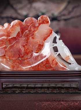 藏钰福天然玉石装饰中式摆件