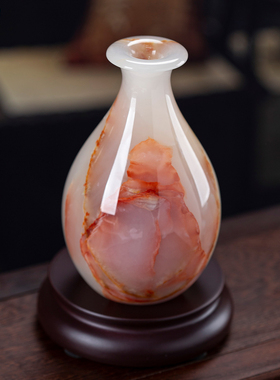 藏钰福中式花瓶摆件干花插花