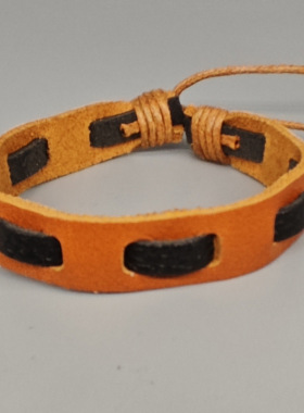 复古做旧真皮手环可调节个性小众欧美日韩范穿搭手链可调编织