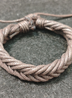 跨境网红麻花编织蜡线复古手链简约百搭情侣手绳可调学生货源