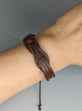 复古民族风皮革编织朋克手链简约百搭异域风情侣闺蜜个性手饰品