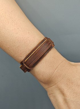 做旧手环简约创意复古牛皮手链欧美个性百搭男手镯货源民族风