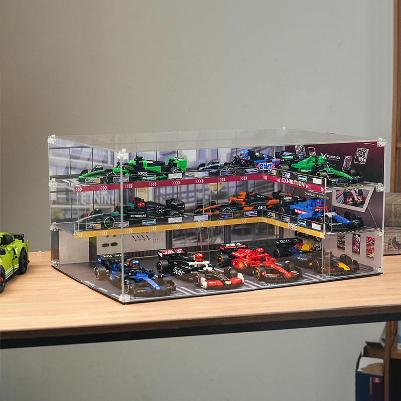 LYB乐一百适用乐高SPEED展示盒77242法拉利红牛F1车队透明防尘罩,淘宝优惠券,粉丝福利购,淘宝优惠卷