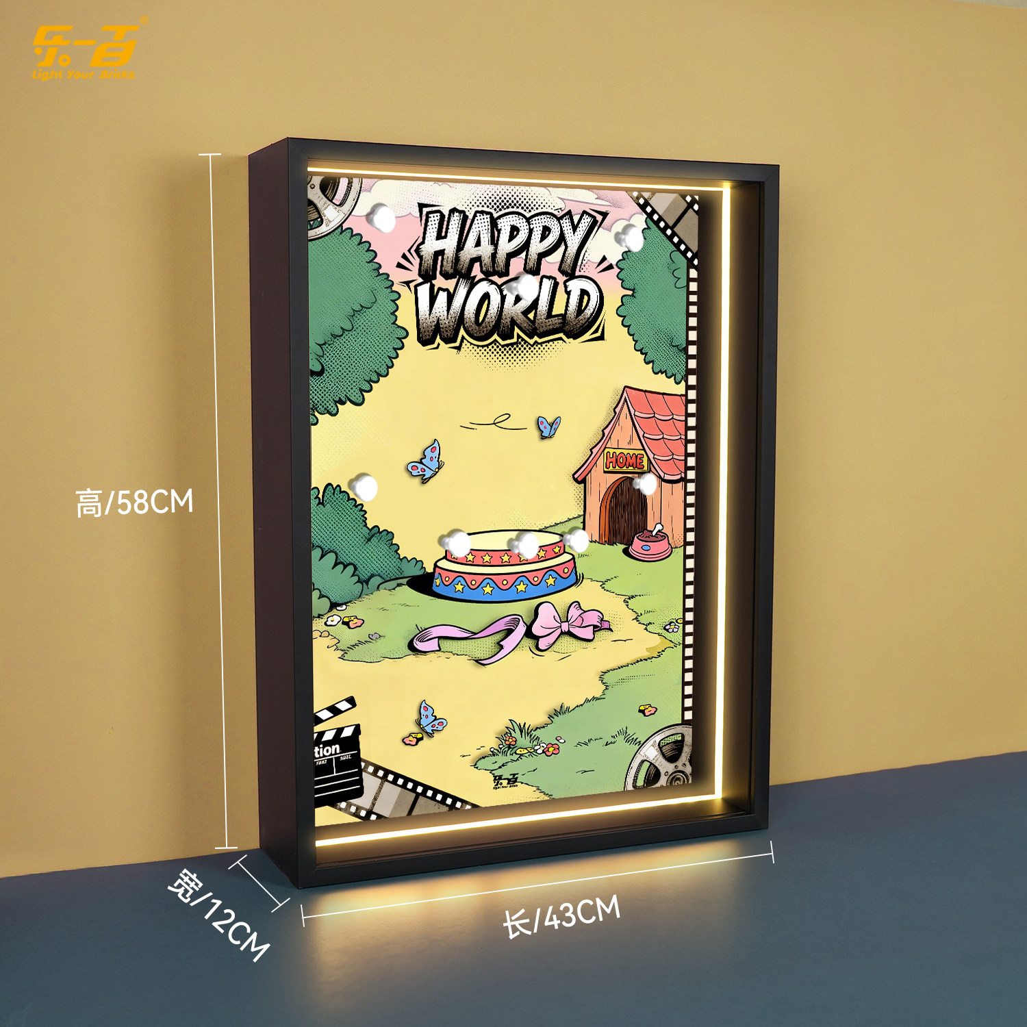 乐一百用泡泡玛特DIMOO WORLD迪士尼毛绒搪胶系列相框灯光展示盒,淘宝优惠券,粉丝福利购,淘宝优惠卷