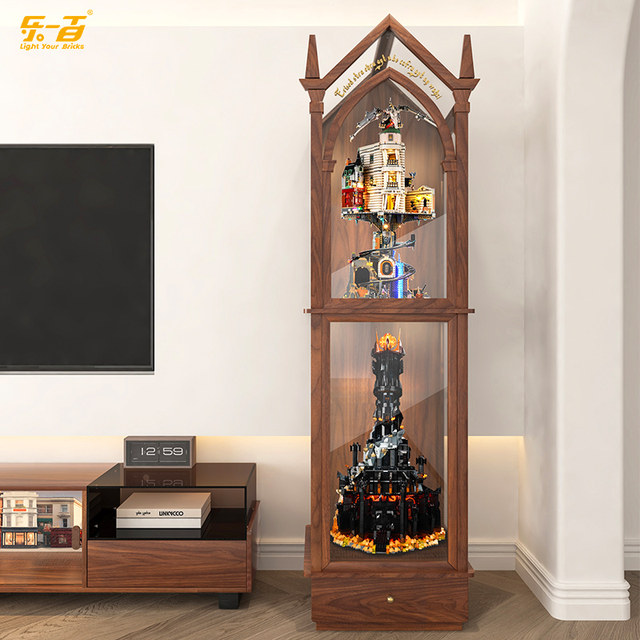 LYB Le Hundred suitable for Lego Harry Potter series Eris Magic Mirror Storage Solid Wood Display Cabinet