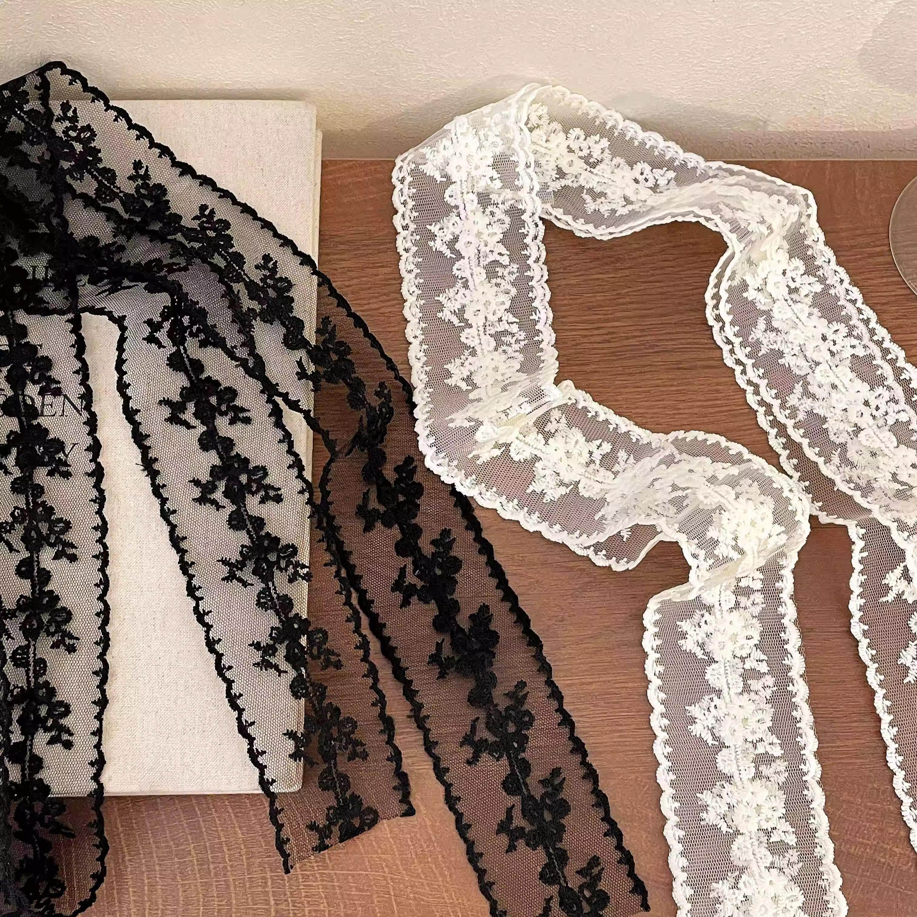 韩系黑色纯欲蕾丝飘带女细长条丝巾发带绑发复古装饰领巾腰带春夏,淘宝优惠券,粉丝福利购,淘宝优惠卷