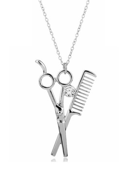 wish新款时尚潮流洗剪吹项链 发型师流行饰品 电吹风剪刀梳子吊坠