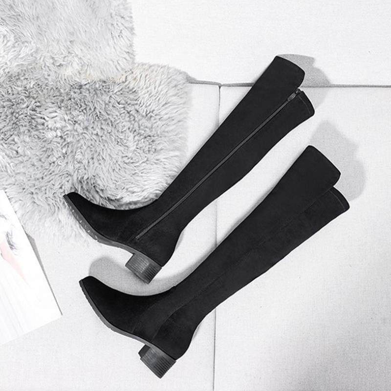 侧拉链过膝长靴女秋冬新款百搭骑士靴高筒弹力靴网红瘦瘦靴长筒靴,淘宝优惠券,粉丝福利购,淘宝优惠卷