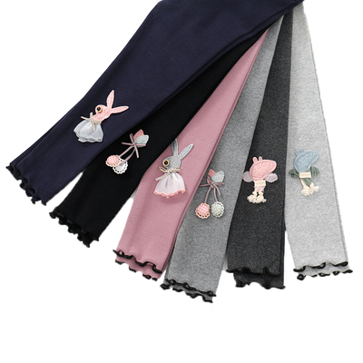 春秋款洋气订花秋装薄款儿童裤