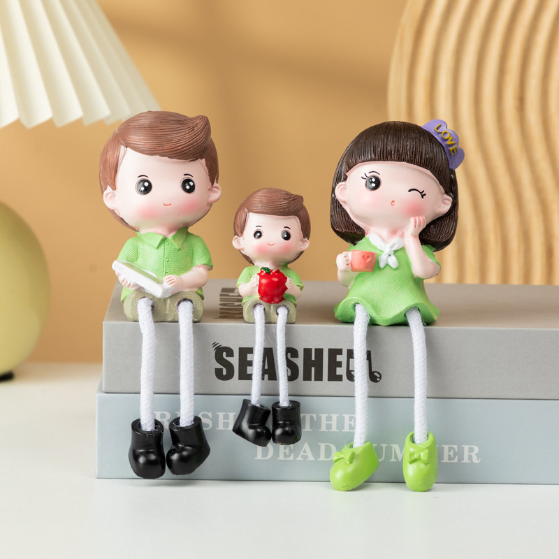 儿童房客厅墙面装饰娃娃摆件一家三口女孩吊脚玩偶桌面装饰工艺品,淘宝优惠券,粉丝福利购,淘宝优惠卷