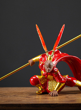 创意茶室茶宠摆件陶瓷带灯