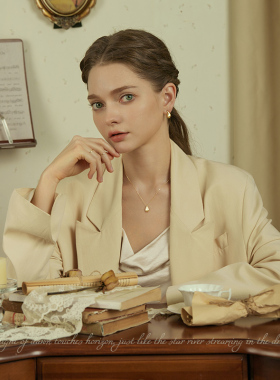 AIR-HORIZON纯银女水滴项链哑光