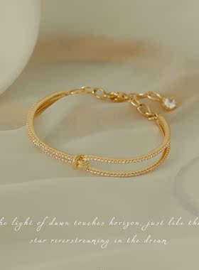 高级感手镯女夏小众镶