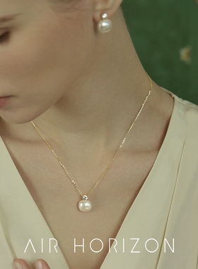 戴妃款方形馒头珍珠纯银项链